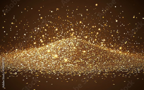 Golden Glitter Stars Pile B...
