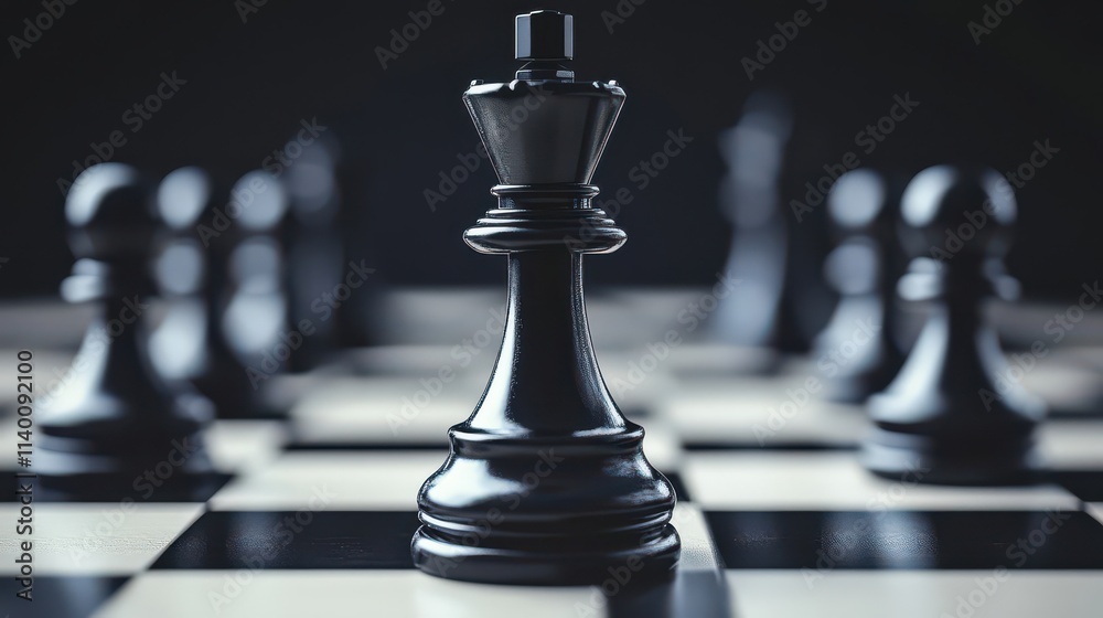 Strategic Depth: A Close-Up of a Chess King Piece Strategic Depth: A Close-Up of a Chess King Piece