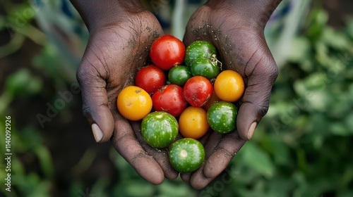 Freshly Harvested Colorful Vegetables in Hands