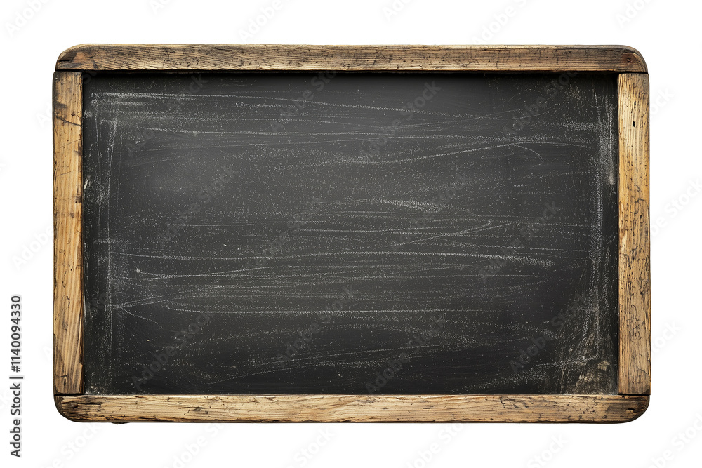 Fototapeta premium isolated old black school blackboard with wooden frame