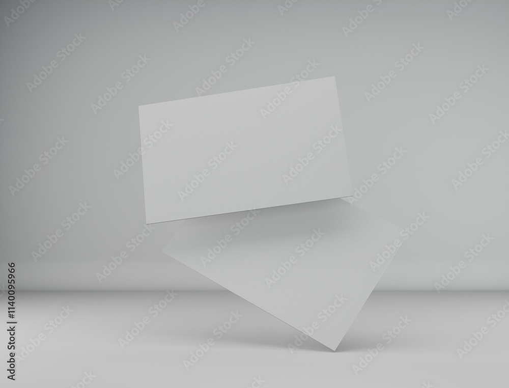 Minimal white Business card isolated 3d render on the white background Minimal white Business card isolated 3d render on the white background