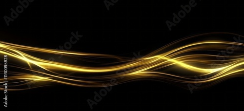 Golden Abstract Waves Flowi...