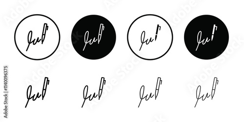 Autograph icon Thin line flat illustration