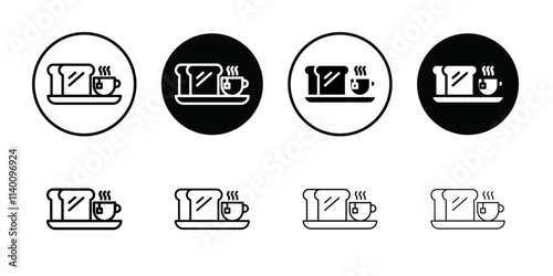 Breakfast icon Thin line flat illustration