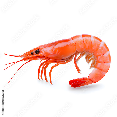 Wallpaper Mural Red boiled shrimp prawn isolated on white background Torontodigital.ca