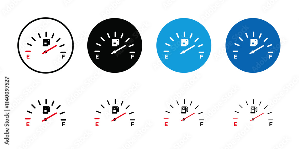 Car fuel indicator icon Thin line flat illustration Car fuel indicator icon Thin line flat illustration