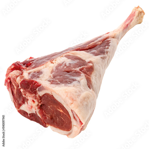 raw mutton leg isolated