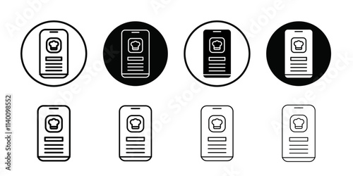 Cooking app icon Thin line flat illustration