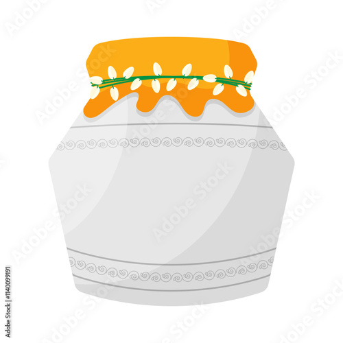 Vector illustration of thaipusam milk pot on transparent background