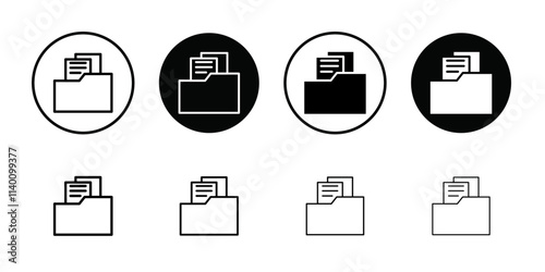 Document archive icon Thin line flat illustration