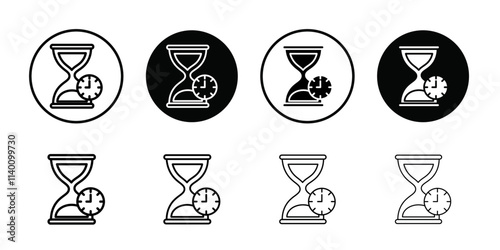 Duration icon Thin line flat illustration