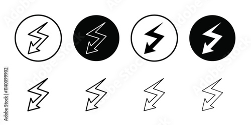 Electro icon Thin line flat illustration