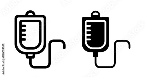 Blood transfusion Icons. black and white vector illustration set.