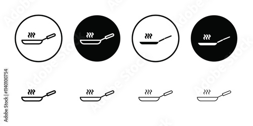 Frying pan icon Thin line flat illustration