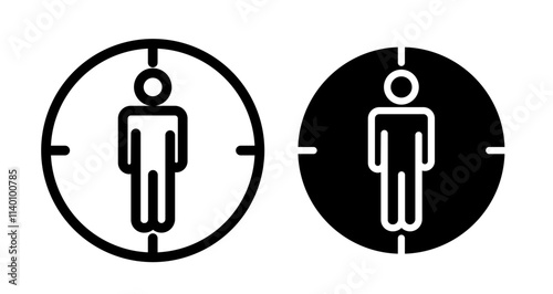 Customer segment Icons. black and white vector illustration set.