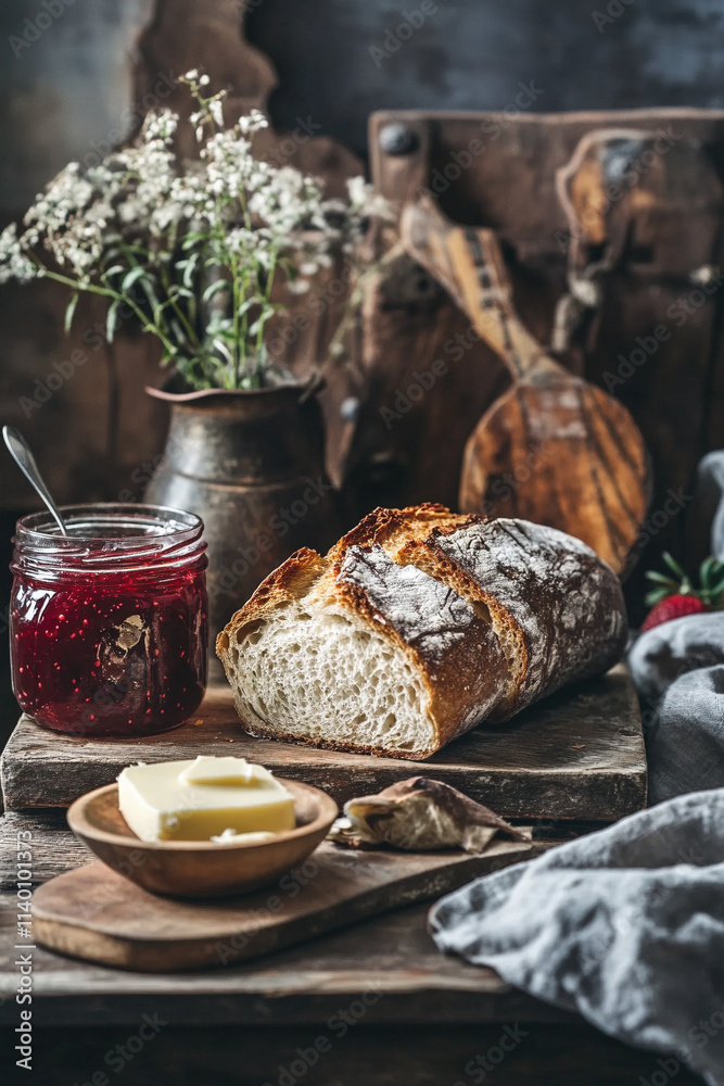 Fototapeta premium bread and wine