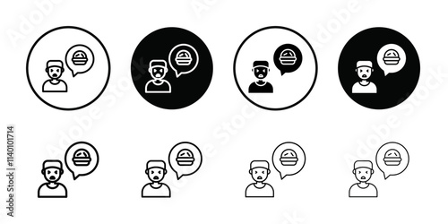 Hungry icon Thin line flat illustration