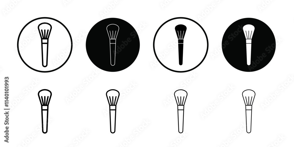 Inclined makeup brush icon Thin line flat illustration Inclined makeup brush icon Thin line flat illustration