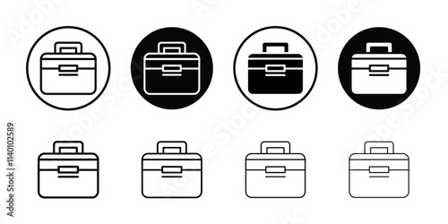 Laptop bag icon Thin line flat illustration