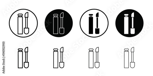 Lip gloss icon Thin line flat illustration