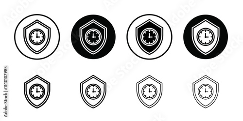Long term protection icon Thin line flat illustration