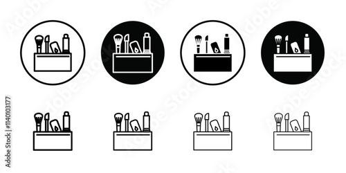 Makeup box icon Thin line flat illustration