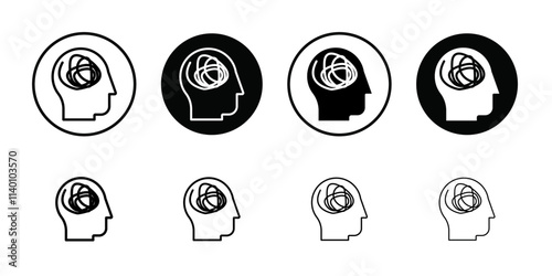 Mental disorder icon Thin line flat illustration