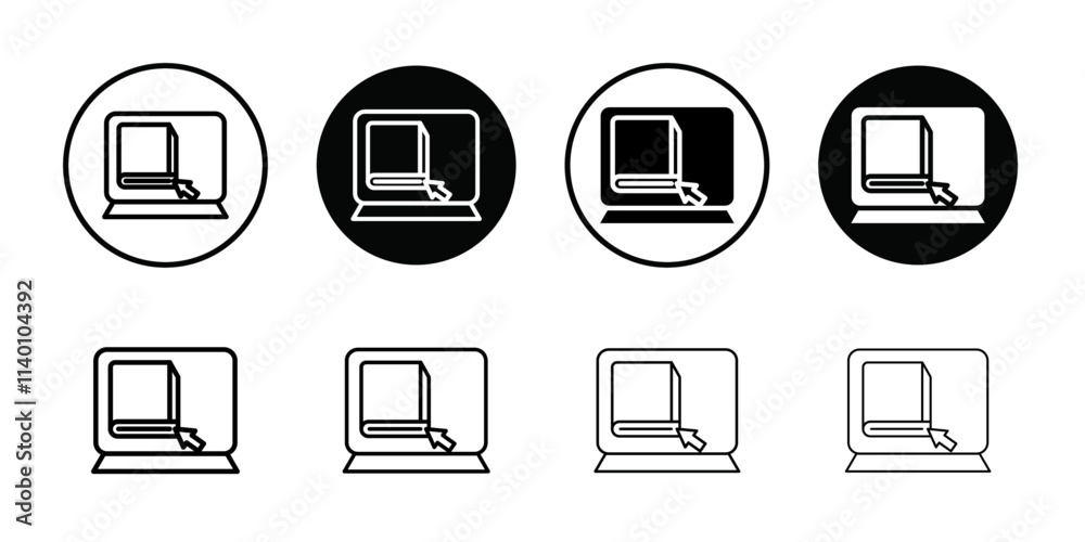 Online library icon Thin line flat illustration Online library icon Thin line flat illustration