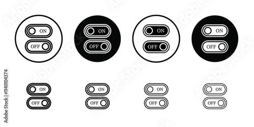 On off switch button slider toggle icon Thin line flat illustration