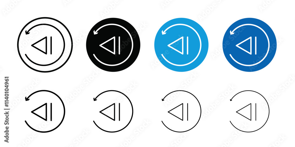 Playback icon Thin line flat illustration Playback icon Thin line flat illustration