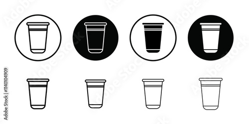 Plastic glass icon Thin line flat illustration