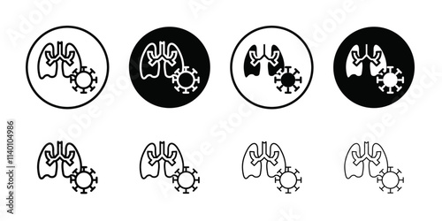 Pneumonia bacterium icon Thin line flat illustration