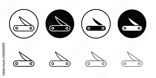 Pocket knife icon Thin line flat illustration