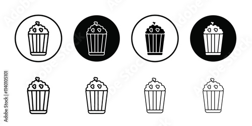 Popcorn icon Thin line flat illustration