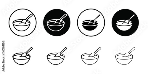 Porridge baby cereal icon Thin line flat illustration