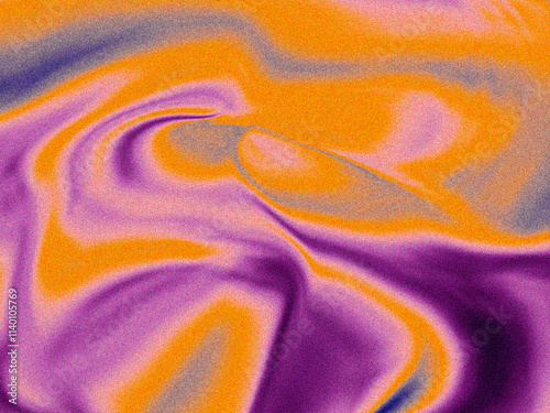 Yellow purple blue gritty dust blurred grainy gradient background texture. Digital grain noise fluid soft faded colors. Synthwave style Dusted liquid flows, banner poster cover unique abstract design photo