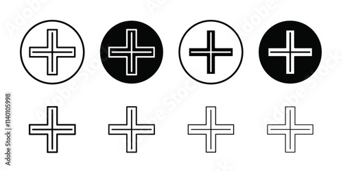 Road junction icon Thin line flat illustration