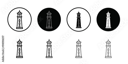 Searchlight tower icon Thin line flat illustration