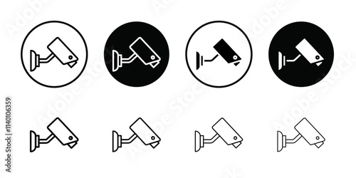Security cam icon Thin line flat illustration