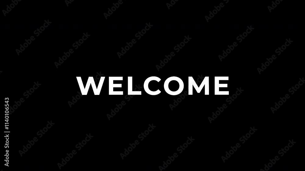 Welcome advertisement promo text animation video. High-quality 4K footage Welcome advertisement promo text animation video. High-quality 4K footage