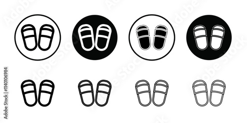 Slippers icon Thin line flat illustration