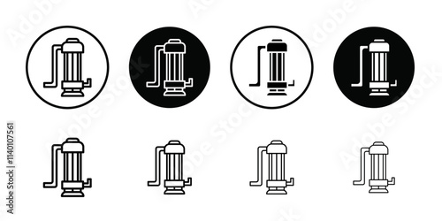 Sump pump icon Thin line flat illustration
