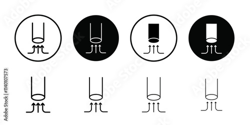 Suction process icon Thin line flat illustration