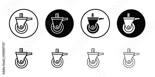 Swivel caster icon Thin line flat illustration