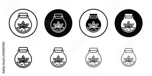 Terrarium icon Thin line flat illustration