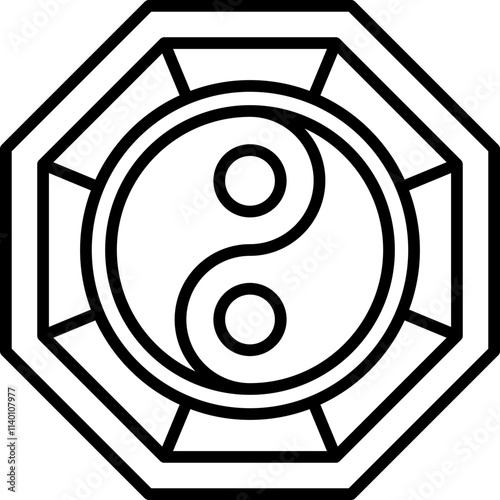 Yin Yang Line Icon