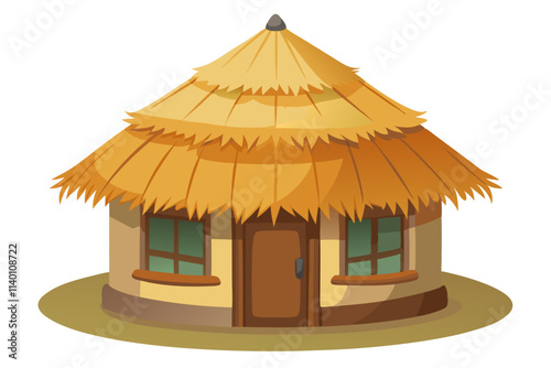 hut on a white background