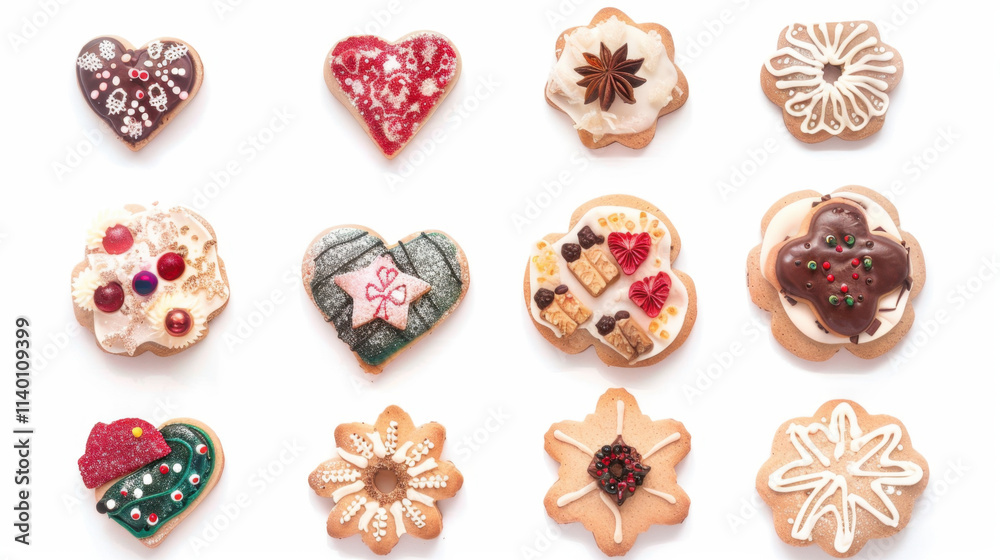christmas cookies isolated on white
