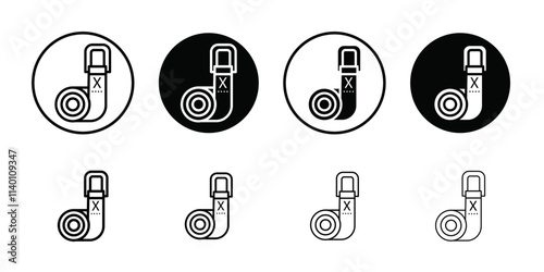 Yoga strap icon Thin line flat illustration