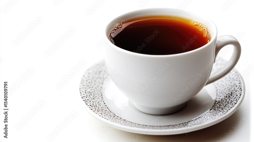 A full cup of black tea on a saucer. A full cup of black tea on a saucer.